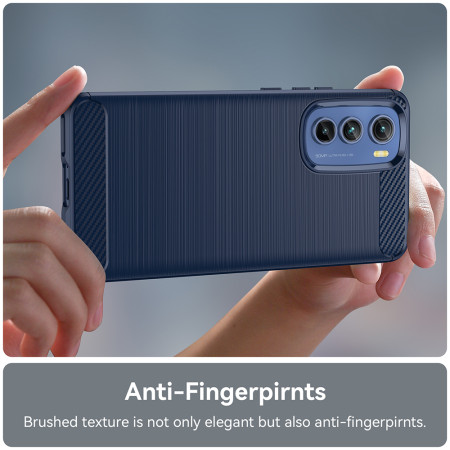 Husa Carbon pentru Motorola Edge 30, Tech Protects, Blue