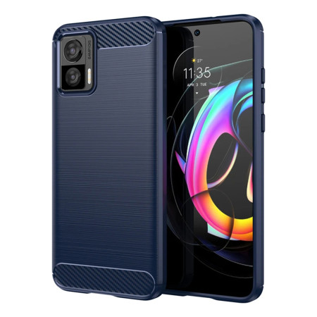 Husa Carbon pentru Motorola Edge 30 Neo, Tech Protects, Blue