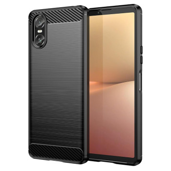 Husa Carbon pentru Sony Xperia 10 VI, Tech Protects, Black