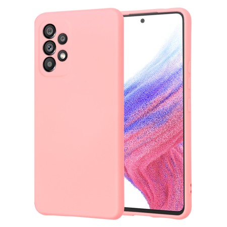 Husa Premium din Silicon pentru Samsung Galaxy A53 5G - SoftFlex, Microfibra, Chalk Pink