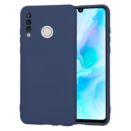 Husa Premium din Silicon pentru Huawei P30 Lite / P30 Lite New Edition - SoftFlex, Microfibra, Navy Blue