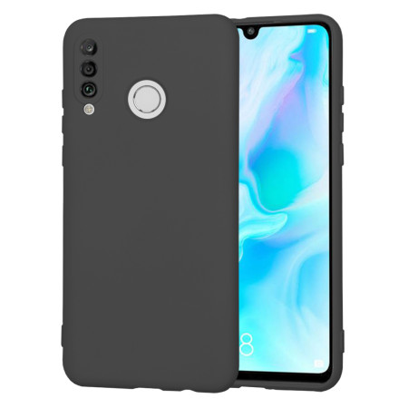 Husa Premium din Silicon pentru Huawei P30 Lite / P30 Lite New Edition - SoftFlex, Microfibra, Black