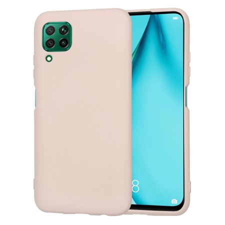 Husa Premium din Silicon pentru Huawei P40 Lite - SoftFlex, Microfibra, Pink Sand