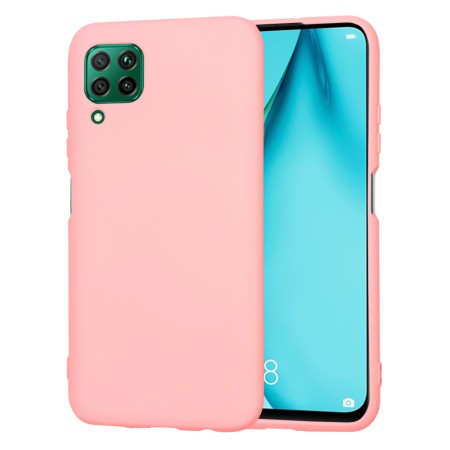 Husa Premium din Silicon pentru Huawei P40 Lite - SoftFlex, Microfibra, Chalk Pink