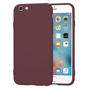Husa Premium din Silicon pentru iPhone 6/ 6S - SoftFlex, Microfibra, Plum Red