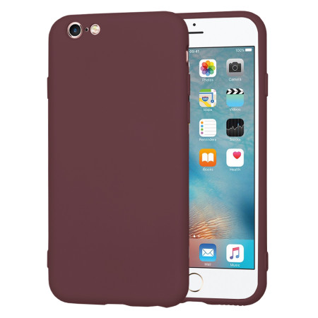 Husa Premium din Silicon pentru iPhone 6/ 6S - SoftFlex, Microfibra, Plum Red