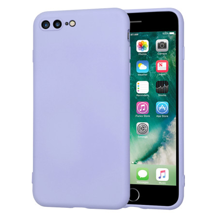 Husa Premium din Silicon pentru iPhone 7 Plus / 8 Plus - SoftFlex, Microfibra, Light Purple