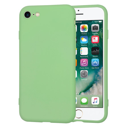 Husa Premium din Silicon pentru iPhone 7 / 8 / SE 2, SE 2020 / SE 3, SE 2022 - SoftFlex, Microfibra, Mint Green