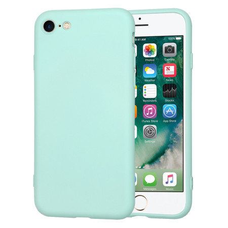 Husa Premium din Silicon pentru iPhone 7 / 8 / SE 2, SE 2020 / SE 3, SE 2022 - SoftFlex, Microfibra, Sea Blue