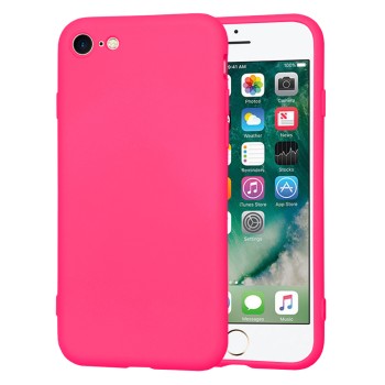 Husa Premium din Silicon pentru iPhone 7 / 8 / SE 2, SE 2020 / SE 3, SE 2022 - SoftFlex, Microfibra, Hot Pink