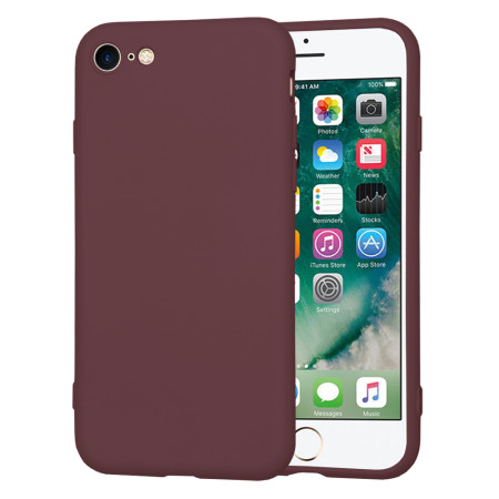 Husa Premium din Silicon pentru iPhone 7 / 8 / SE 2, SE 2020 / SE 3, SE 2022 - SoftFlex, Microfibra, Plum Red