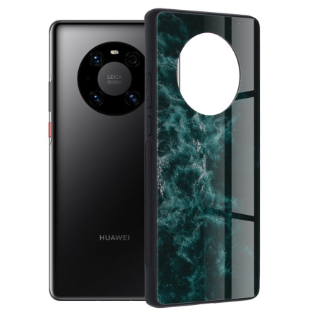 Husa Glaze compatibila cu Huawei Mate 40 Pro, Glass Care, Slim Glow,HTP®, Blue Nebula