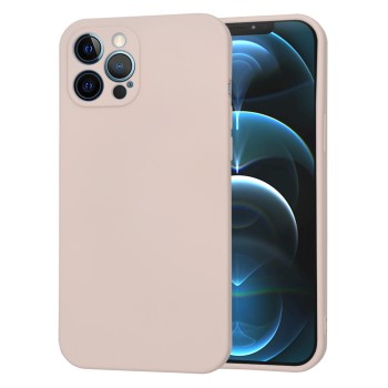 Husa Premium din Silicon pentru iPhone 12 Pro Max - SoftFlex, Microfibra, Pink Sand