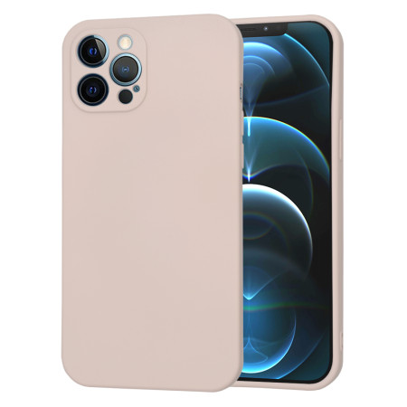 Husa Premium din Silicon pentru iPhone 12 Pro Max - SoftFlex, Microfibra, Pink Sand