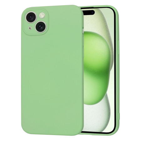 Husa Premium din Silicon pentru iPhone 15 Plus- SoftFlex, Microfibra, Mint Green