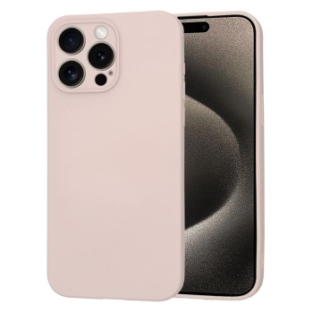 Husa Premium din Silicon pentru iPhone 15 Pro Max- SoftFlex, Microfibra, Pink Sand