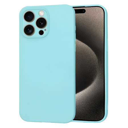 Husa Premium din Silicon pentru iPhone 15 Pro Max- SoftFlex, Microfibra, Sea Blue