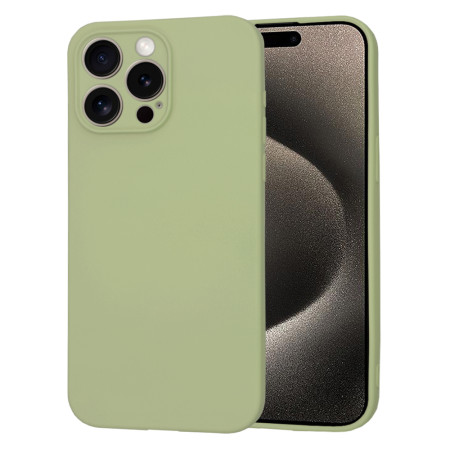 Husa Premium din Silicon pentru iPhone 15 Pro Max- SoftFlex, Microfibra, Matcha