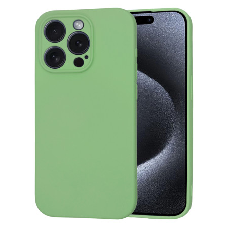 Husa Premium din Silicon pentru iPhone 15 Pro- SoftFlex, Microfibra, Mint Green