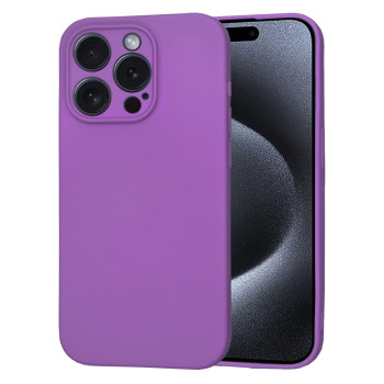 Husa Premium din Silicon pentru iPhone 15 Pro - SoftFlex, Microfibra, Purple