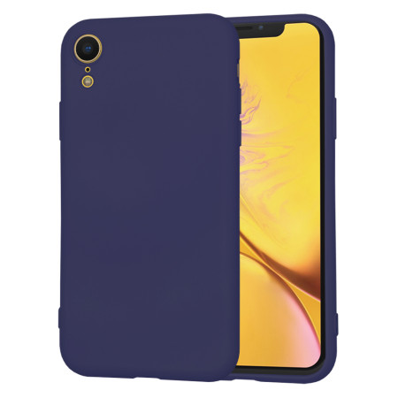 Husa Premium din Silicon pentru iPhone XR - SoftFlex, Microfibra, Navy Blue