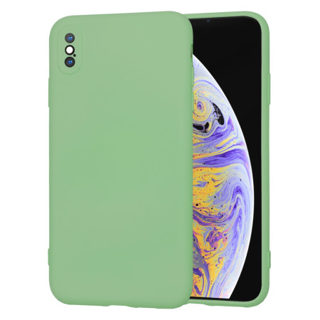Husa Premium din Silicon pentru iPhone XS Max - SoftFlex, Microfibra, Mint Green