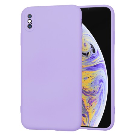 Husa Premium din Silicon pentru iPhone XS Max - SoftFlex, Microfibra, Light Purple