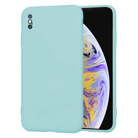 Husa Premium din Silicon pentru iPhone XS Max - SoftFlex, Microfibra, Sea Blue