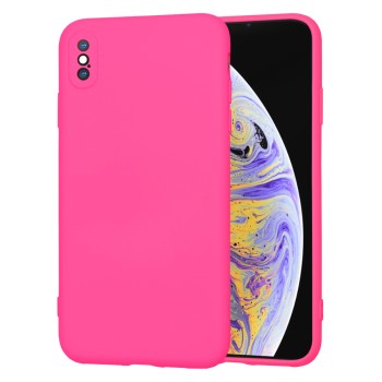 Husa Premium din Silicon pentru iPhone XS Max - SoftFlex, Microfibra, Hot Pink