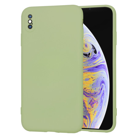 Husa Premium din Silicon pentru iPhone XS Max - SoftFlex, Microfibra, Matcha