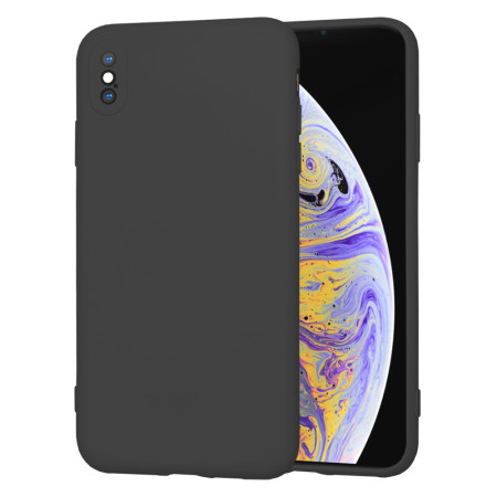 Husa Premium din Silicon pentru iPhone XS Max - SoftFlex, Microfibra, Black