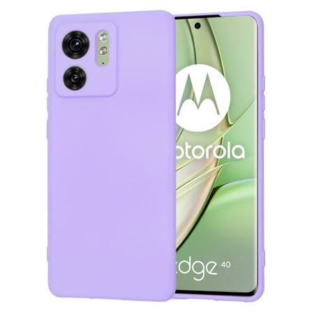 Husa Premium din Silicon pentru Motorola Edge 40 / Edge (2023) - SoftFlex, Microfibra, Light Purple
