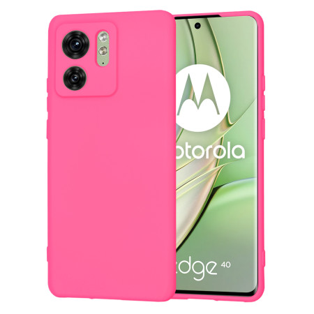 Husa Premium din Silicon pentru Motorola Edge 40 / Edge (2023) - SoftFlex, Microfibra, Hot Pink