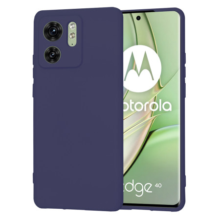 Husa Premium din Silicon pentru Motorola Edge 40 / Edge (2023) - SoftFlex, Microfibra, Navy Blue