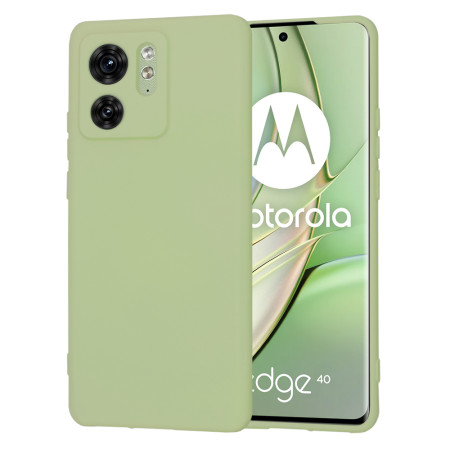 Husa Premium din Silicon pentru Motorola Edge 40 / Edge (2023) - SoftFlex, Microfibra, Matcha