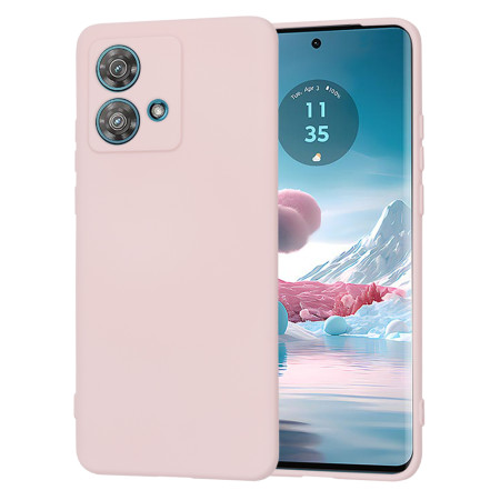 Husa Premium din Silicon pentru Motorola Edge 40 Neo- SoftFlex, Microfibra, Pink Sand