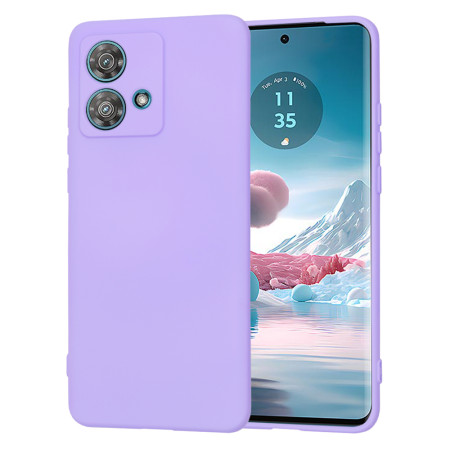 Husa Premium din Silicon pentru Motorola Edge 40 Neo- SoftFlex, Microfibra, Light Purple