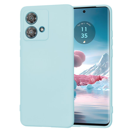 Husa Premium din Silicon pentru Motorola Edge 40 Neo- SoftFlex, Microfibra, Sea Blue