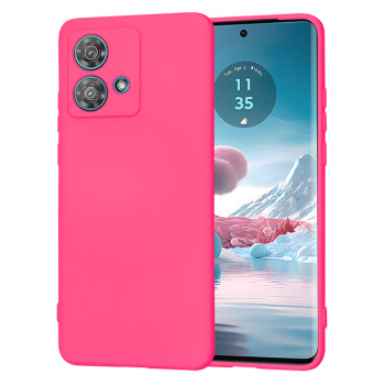 Husa Premium din Silicon pentru Motorola Edge 40 Neo- SoftFlex, Microfibra, Hot Pink