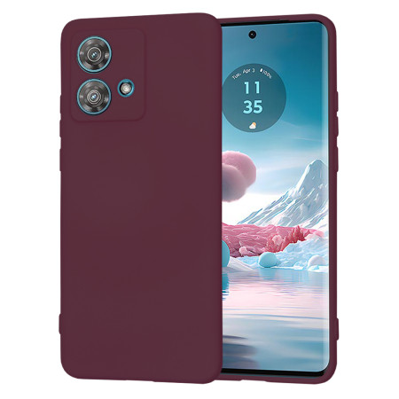 Husa Premium din Silicon pentru Motorola Edge 40 Neo- SoftFlex, Microfibra, Plum Red