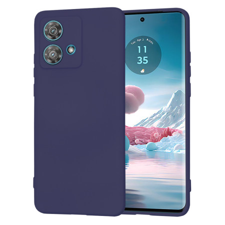 Husa Premium din Silicon pentru Motorola Edge 40 Neo- SoftFlex, Microfibra, Navy Blue