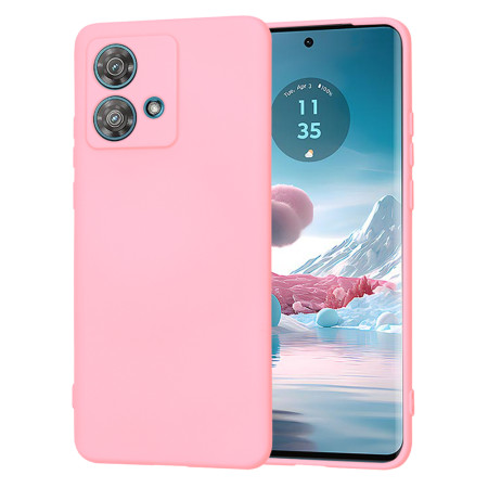 Husa Premium din Silicon pentru Motorola Edge 40 Neo- SoftFlex, Microfibra, Chalk Pink