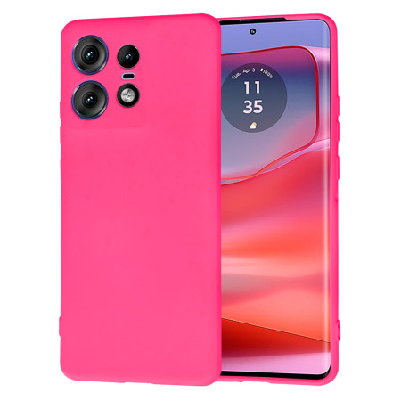 Husa Premium din Silicon pentru Motorola Edge 50 Pro - SoftFlex, Microfibra, Hot Pink