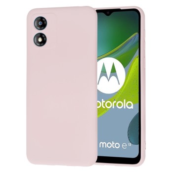 Husa Premium din Silicon pentru Motorola Moto E13 - SoftFlex, Microfibra, Pink Sand