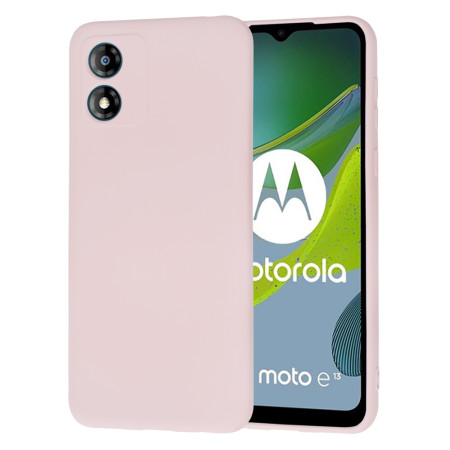 Husa Premium din Silicon pentru Motorola Moto E13 - SoftFlex, Microfibra, Pink Sand