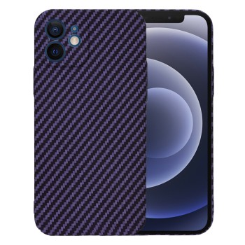 Husa Slim Carbon pentru iPhone 12 - Protectie Premium FiberShell, Purple
