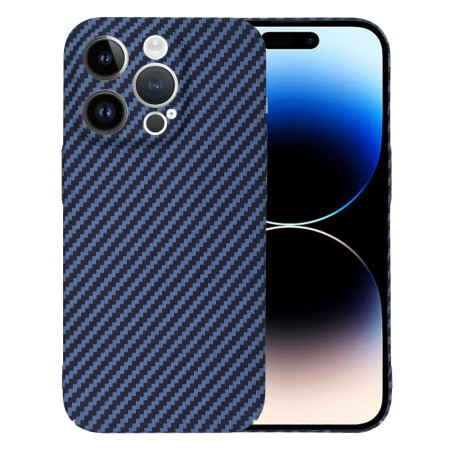 Husa Slim Carbon pentru iPhone 14 Pro - Protectie Premium FiberShell, Cyan