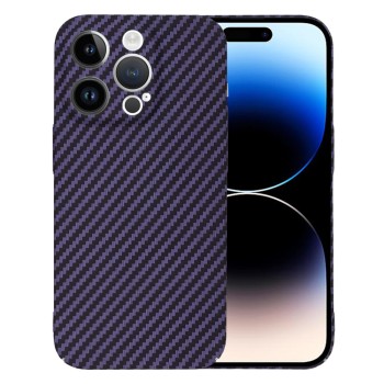 Husa Slim Carbon pentru iPhone 14 Pro - Protectie Premium FiberShell, Purple