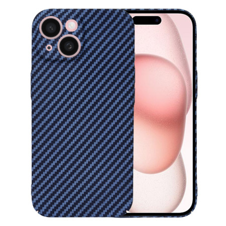 Husa Slim Carbon pentru iPhone 15 - Protectie Premium FiberShell, Cyan
