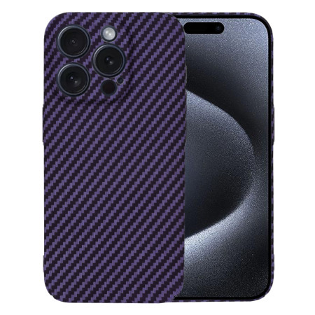 Husa Slim Carbon pentru iPhone 15 Pro - Protectie Premium FiberShell, Purple